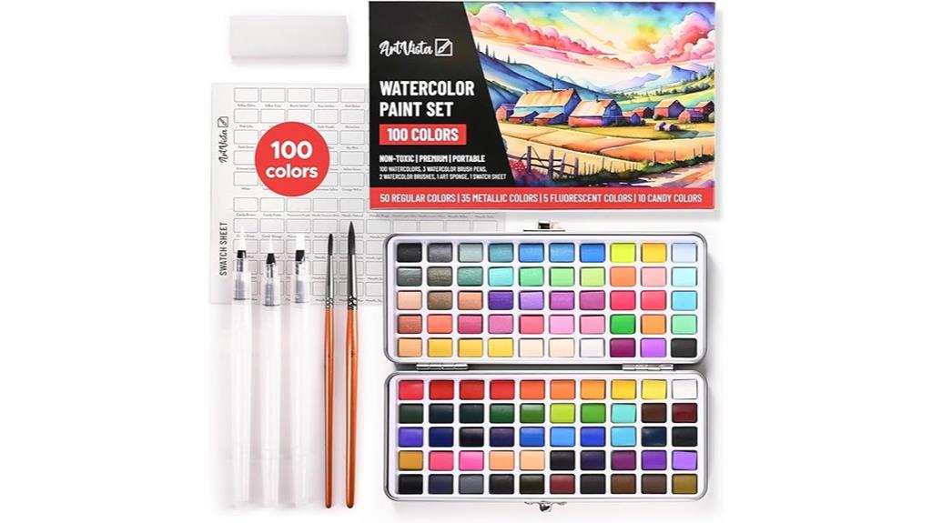 100 color watercolor paint set