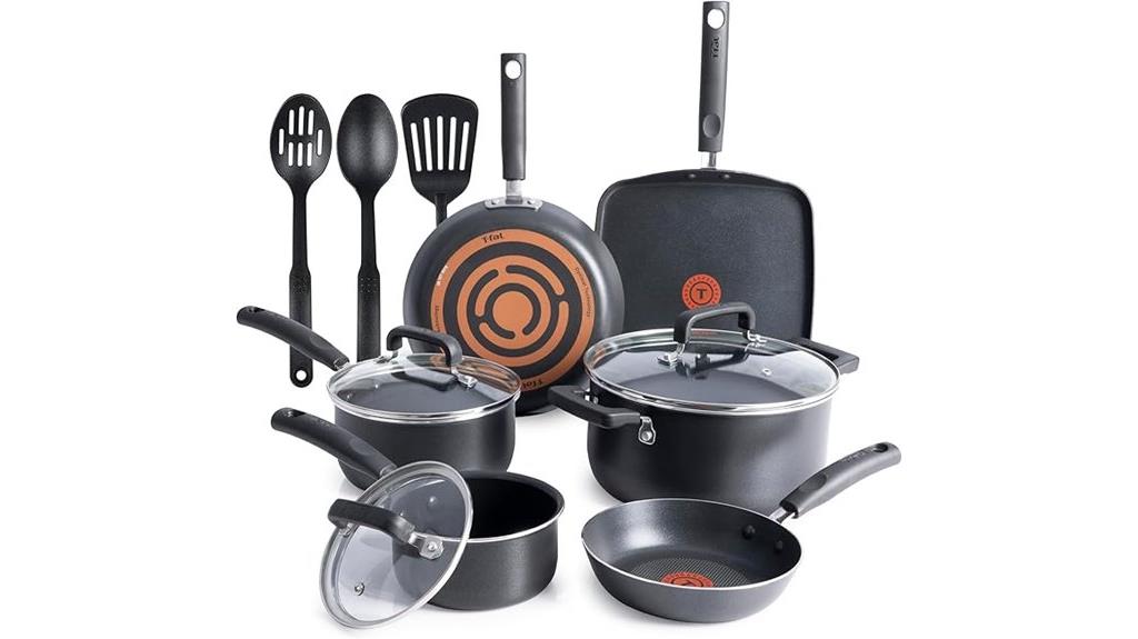 12 piece t fal cookware