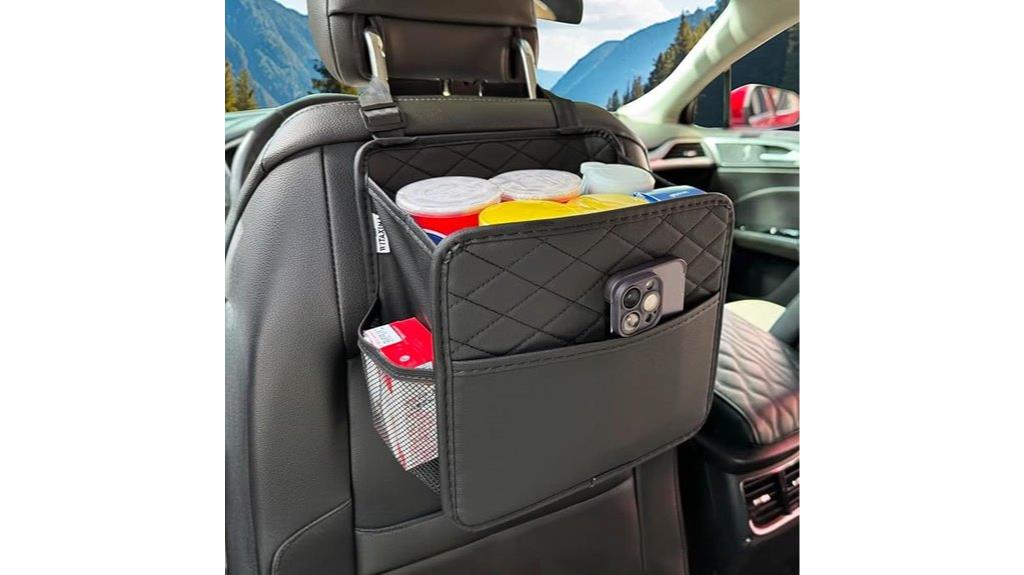 car organizer with trash