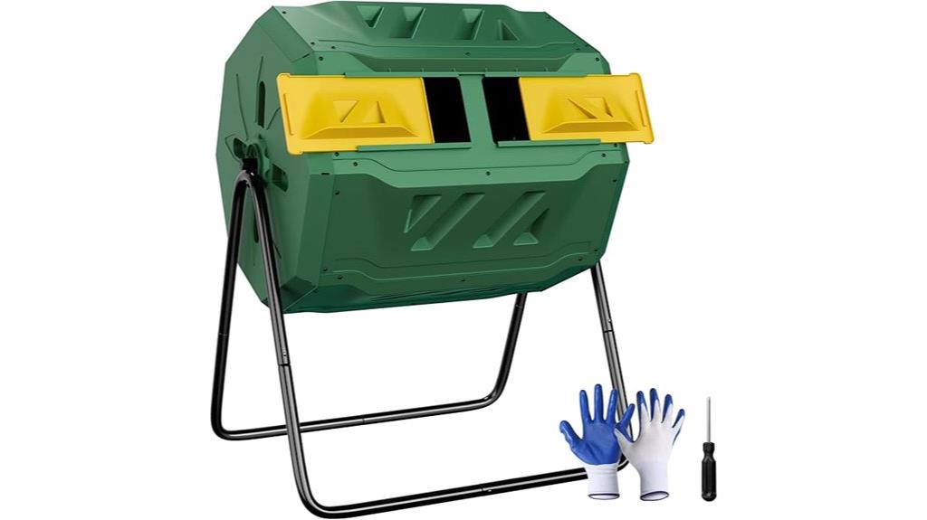 dual chamber steel compost bin