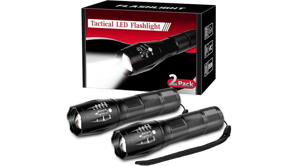 dual waterproof tactical flashlights