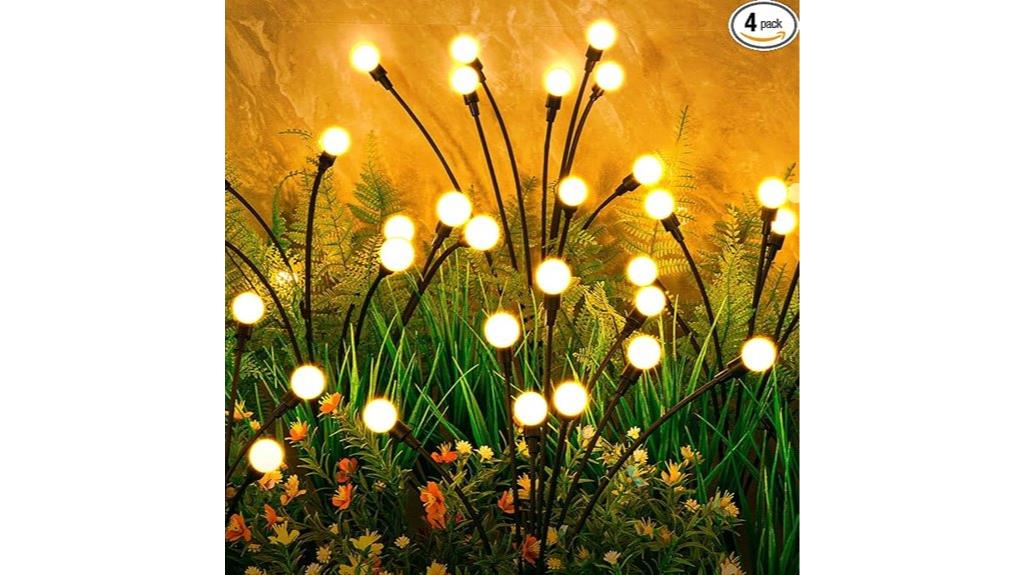 four pack solar garden lights