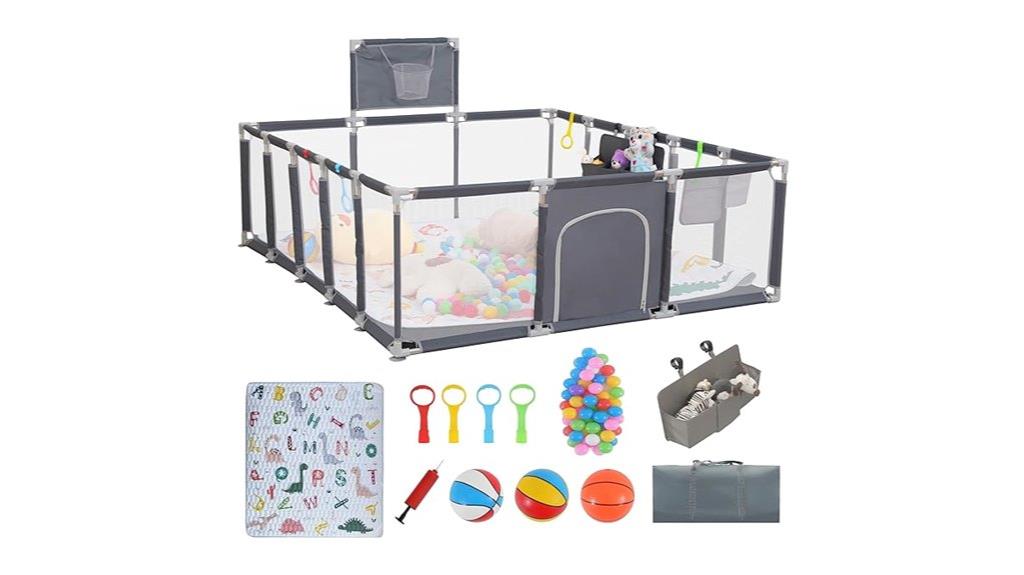 gray baby playpen mat