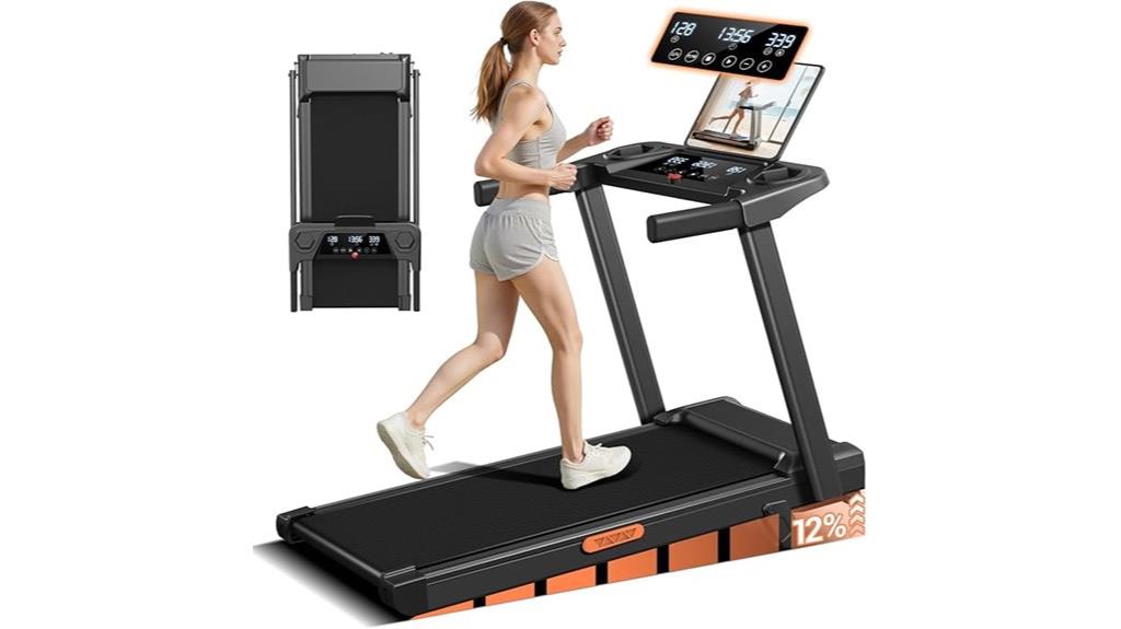 incline portable treadmill handles