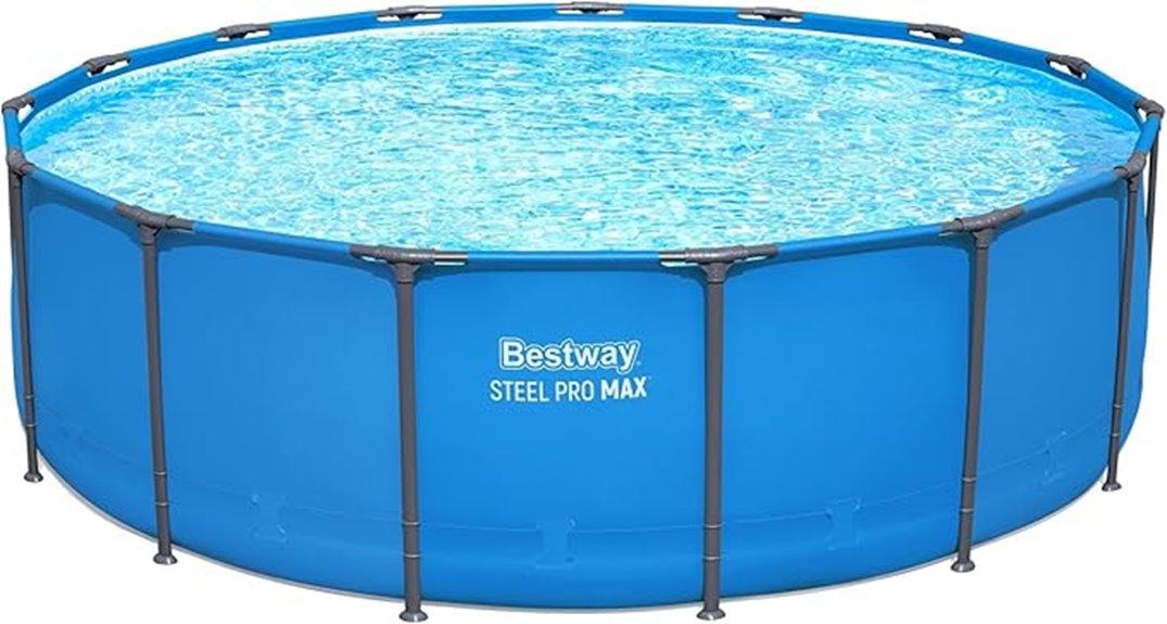 large round steel pool