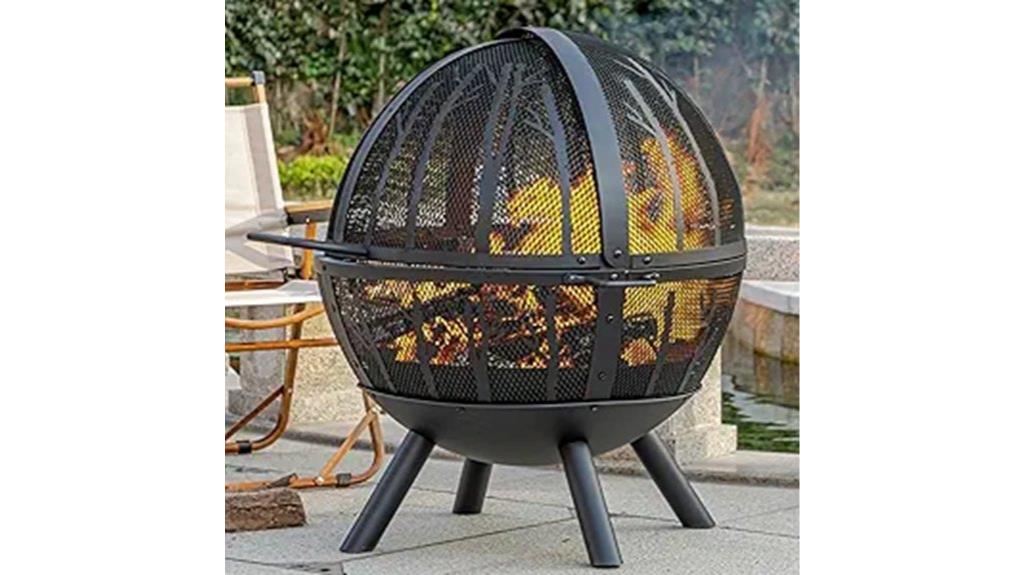 large wood fire pit