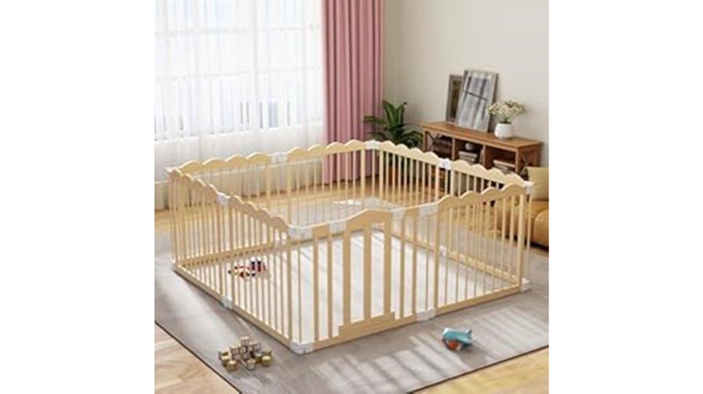 natural wood baby playpen