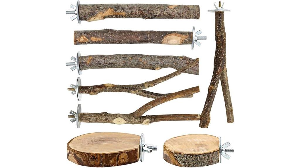 natural wood bird perches