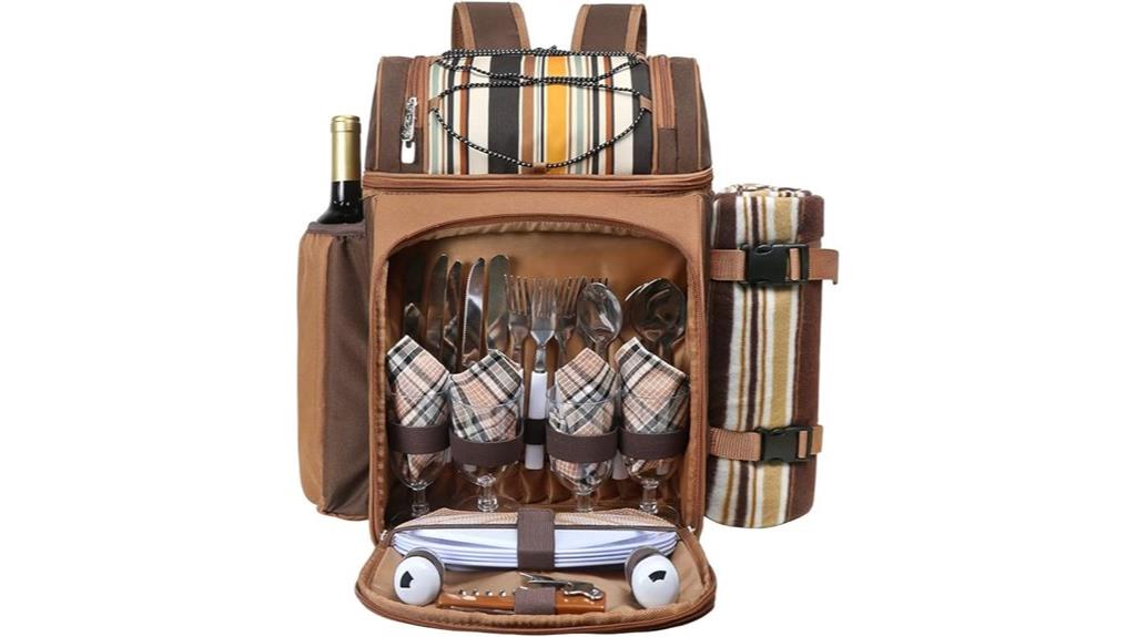 picnic basket backpack for four
