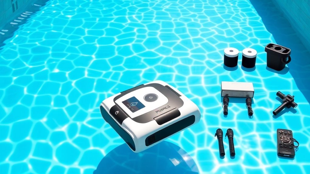 pool size and cleaning features