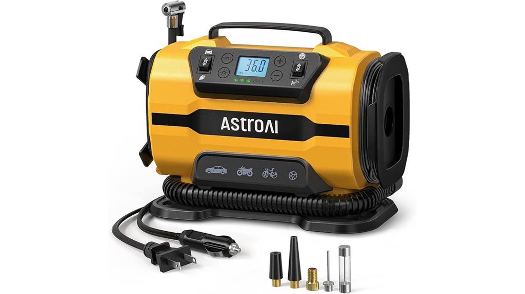portable tire inflator with led