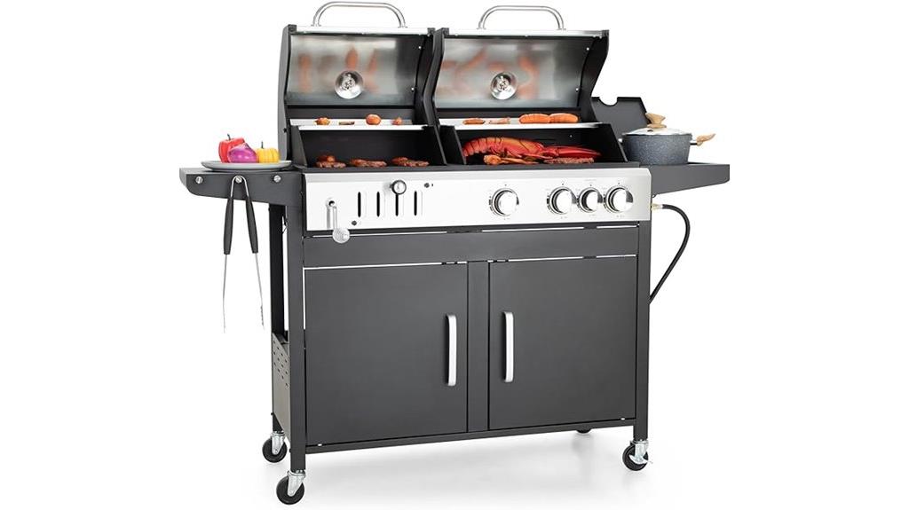 propane and charcoal grill