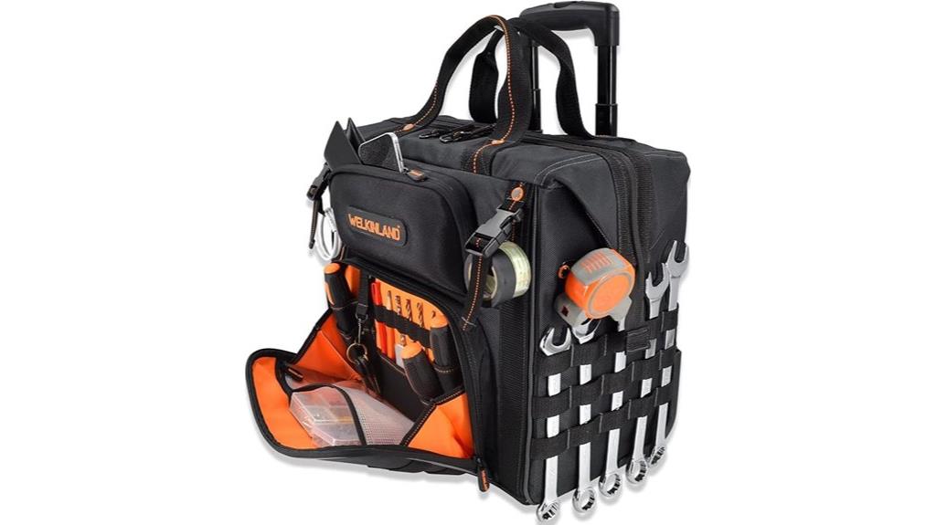 rolling tool bag with pockets