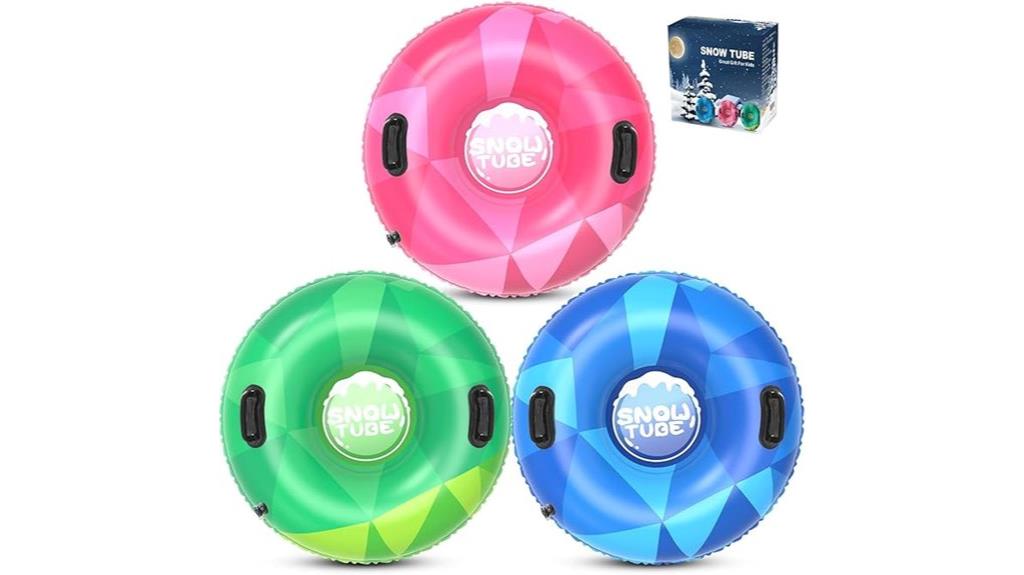 set of three snow tubes