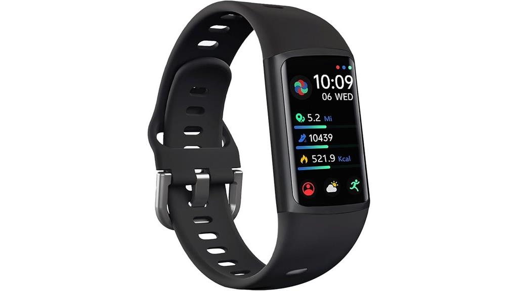 slim fitness tracker with heart