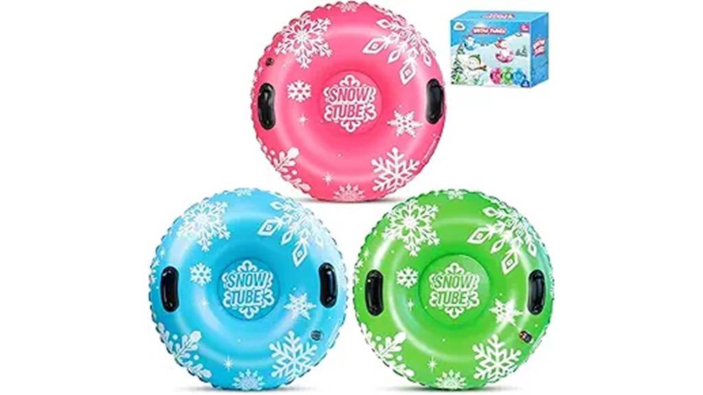 snow tube sled set