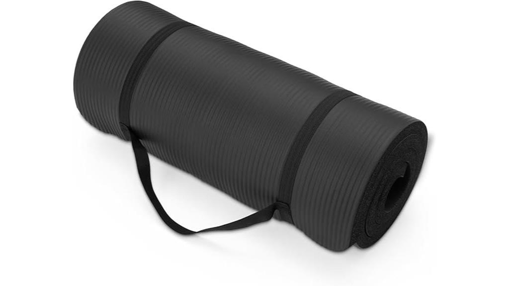 thick yoga mat with strap