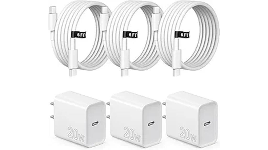 triple pack usb c chargers