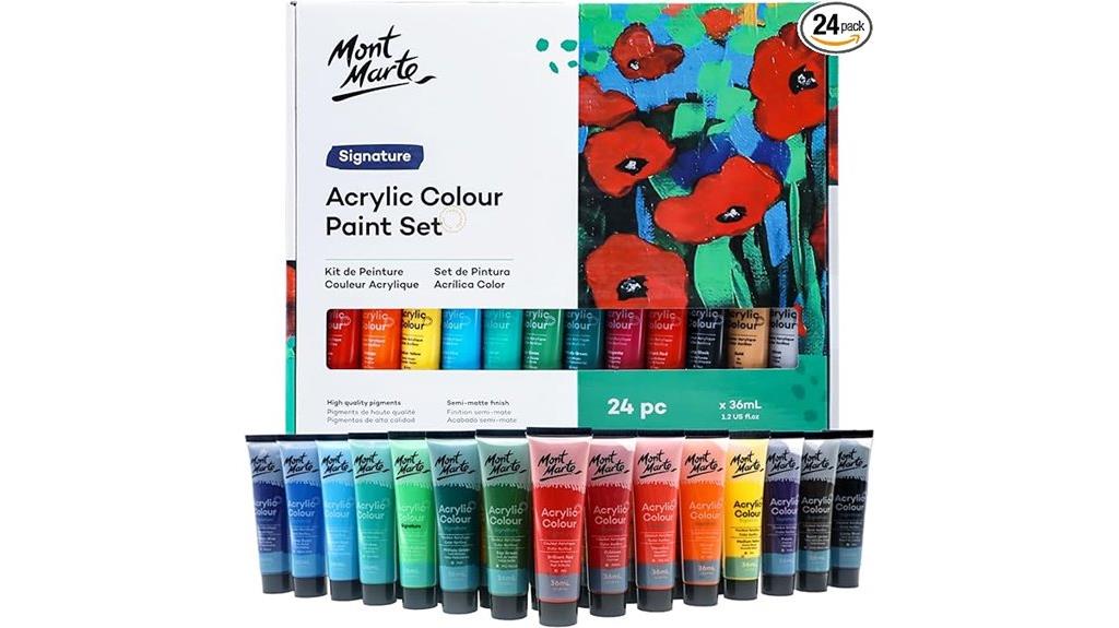 twenty four color acrylic paints