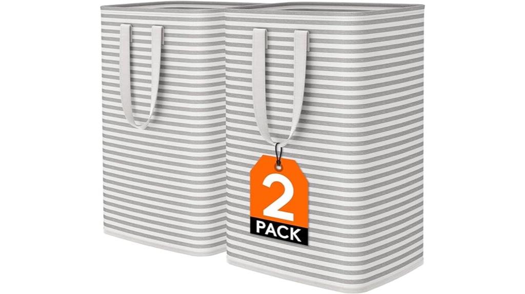 two collapsible laundry hampers