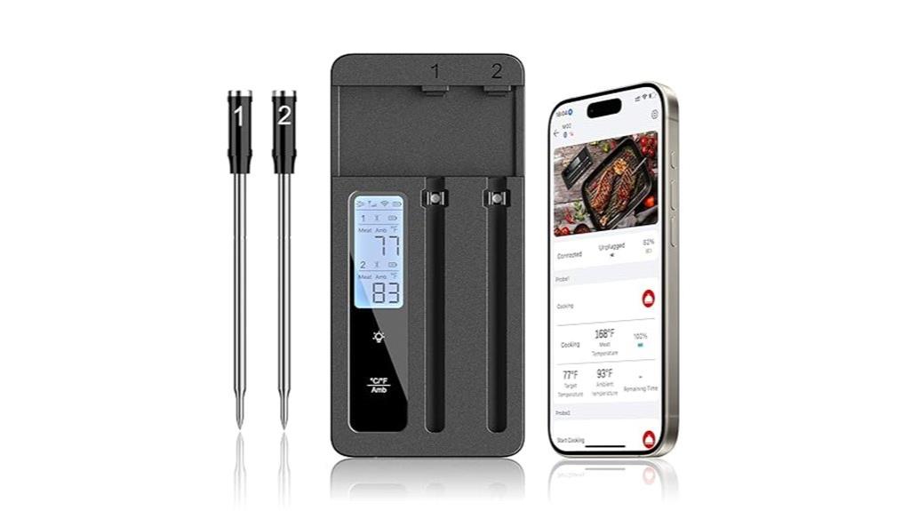 wireless dual probe meat thermometer