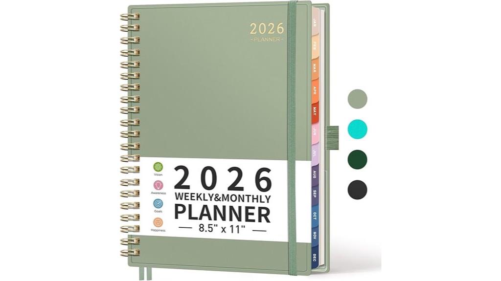 large 8 5x11 weekly planner