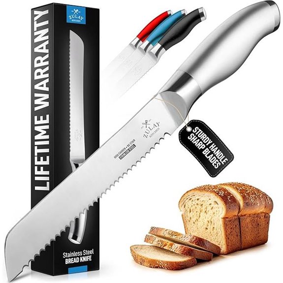 Zulay Kitchen Bread Knife 13-Inch Serrated Stainless Steel