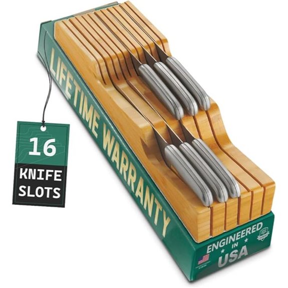 Bellemain Bamboo Drawer Knife Block and Organizer