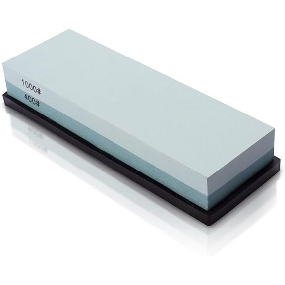 Knife Sharpening Stone 400/1000 with Non-Slip Base