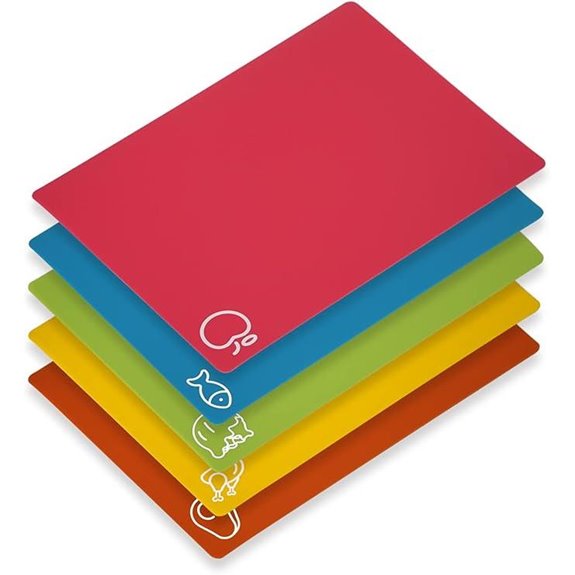 Flexible BPA-Free Kitchen Cutting Boards (5 Pack)