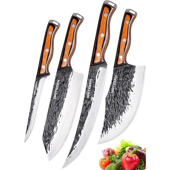 4PCS Hand Forged Meat & Kitchen Knife Set
