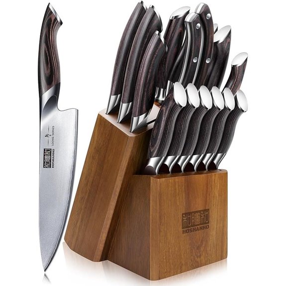 HOSHANHO 16-Piece High Carbon Stainless Steel Knife Set