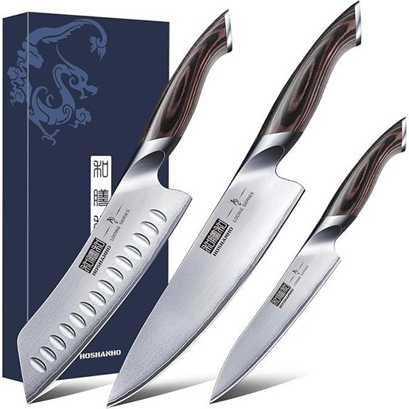 HOSHANHO 3-Piece High Carbon Steel Kitchen Knives