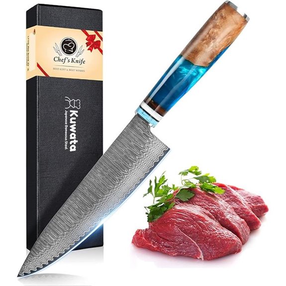 Kuwata 8-Inch Japanese Damascus Steel Chef Knife