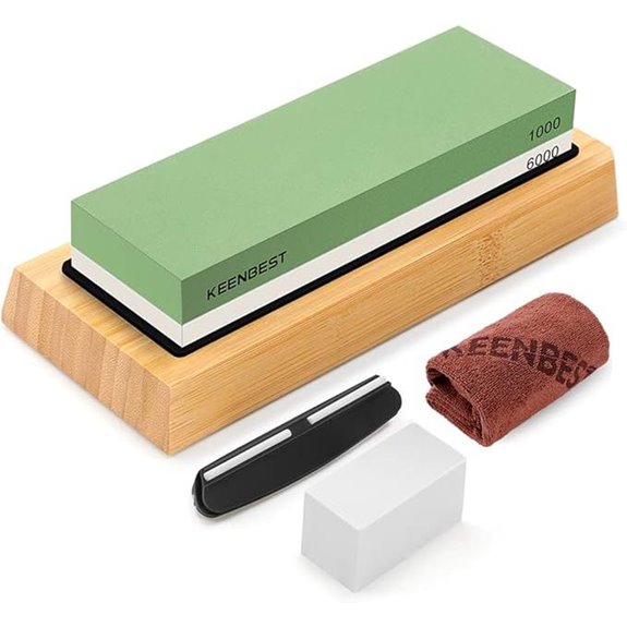 Whetstone Knife Sharpening Stone Kit with Base & Guide