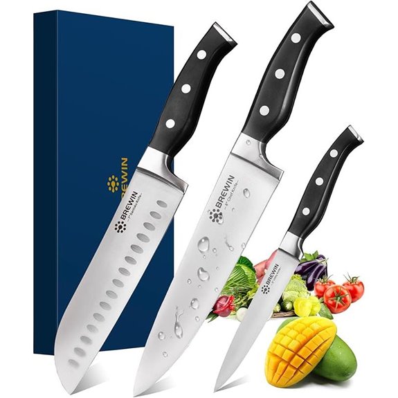 Brewin 3-Piece Kitchen Knife Set with Gift Box