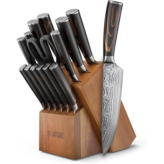 Yatoshi 15-Piece High Carbon Stainless Steel Knife Set