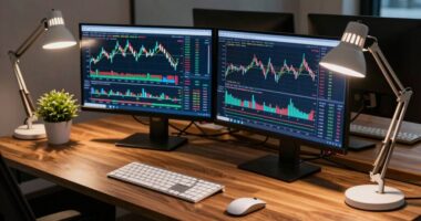 trading room desk illumination